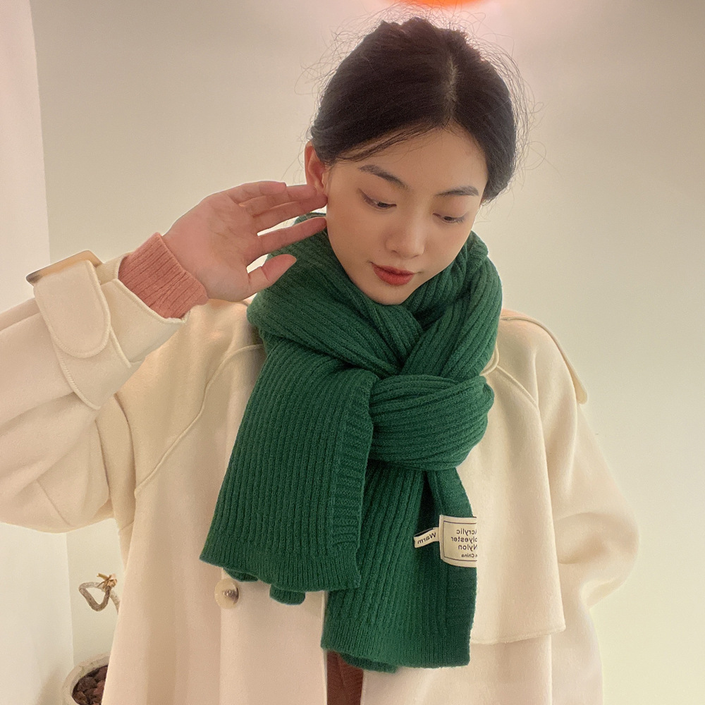 Autunno inverno tinta unita piccolo per la nuova versione coreana da donna, semplice versatile, calda protezione per il collo, sensazione di fascia alta_voghion.com