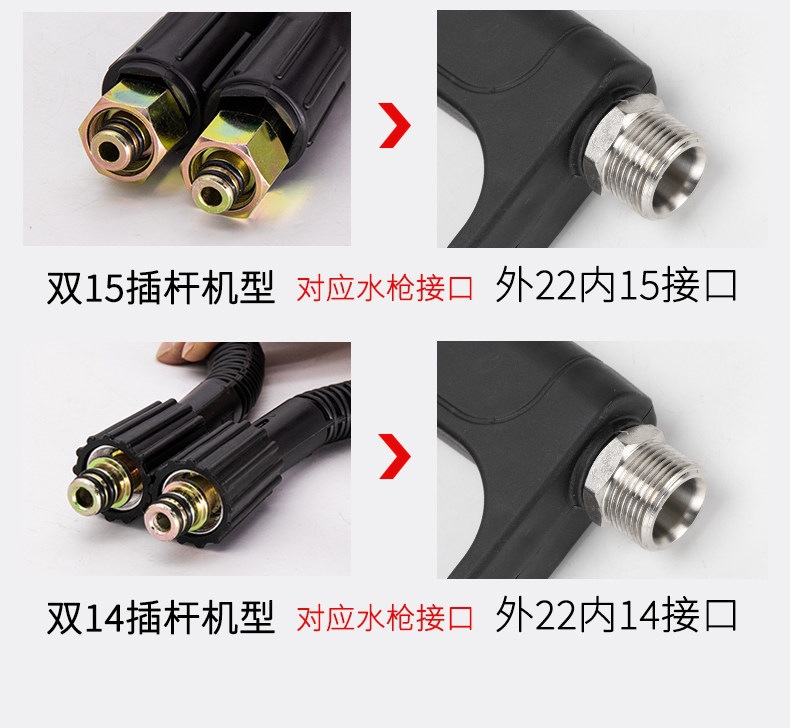 Suitable for car wash shops, specialized high-pressure water gun head, car wash machine gun head, Black Cat powerful cleaning machine quick-connect brush