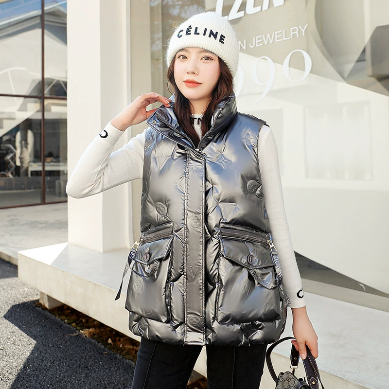 2022 новый дизайн, уменьшающий возраст жилет, Женская осень и зима Новая короткая Корейская версия свободного жилета, жилета, куртки прилива