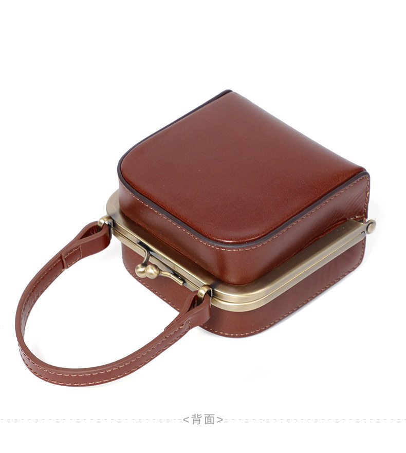 Túi đeo chéo kiêm ví tiền lẻ da bò thật dạng hộp vuông nhỏ có dây xích, 10×10×7,5 cm — Tùy chỉnh chi tiết 15