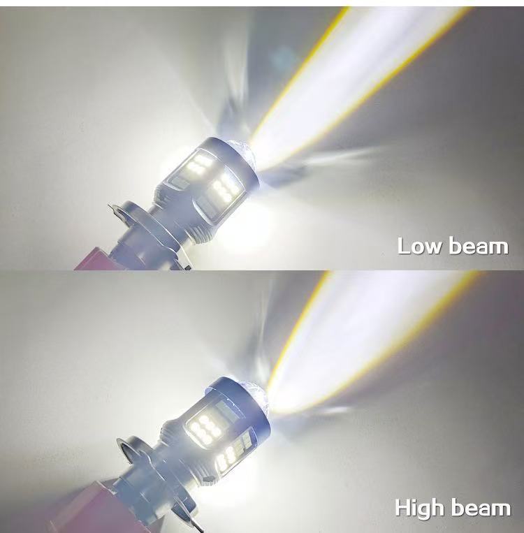 Cross-Border Exclusive Supply of New Led Motorcycle Headlights H4 Ba20D P15D White and Yellow Dual-Color Ultra-Bright Front Headlight Lens