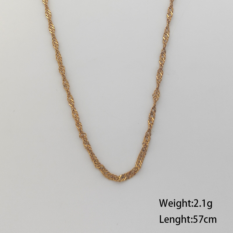7g Weight Necklace Classification 304 Stainless Steel Chain Material 1 Piece Quantity Holiday, Daily Occasion 304 Stainless Steel Material Geometric Pattern Women's Gender Plating Design Simple Style Style Wholesale Jewelry Simple Style Geometric 304 Stainless Steel Plating Stainless Steel Necklaces 19