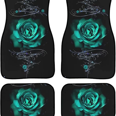 Cross-Border Temu Hot-Selling Butterfly Car Floor Mats, Four-Piece Set for All Seasons, Dirt-Resistant, Wear-Resistant, Anti-Scratch Mats (Avtomobil döşəmə paspasları) - x-car-floor-mat-1-3344cm-crystal-velvet-dot-plastic-bottom-two-piece-pack