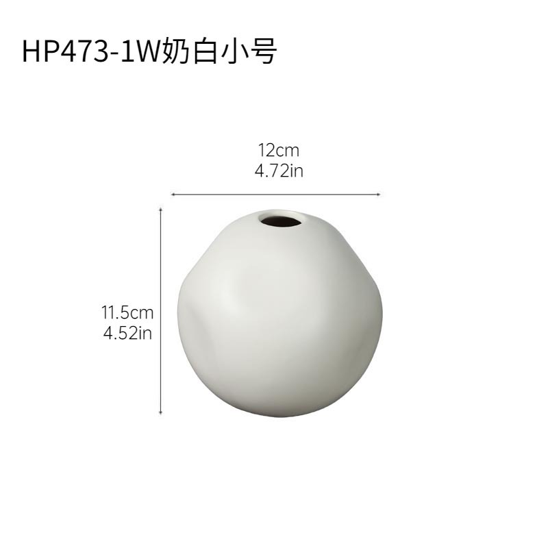 Viento tranquilo creativo vasos de cerámica redondos ornamentos flor seca flor de sala de estar in viento suave ornamentos de escritorio floral