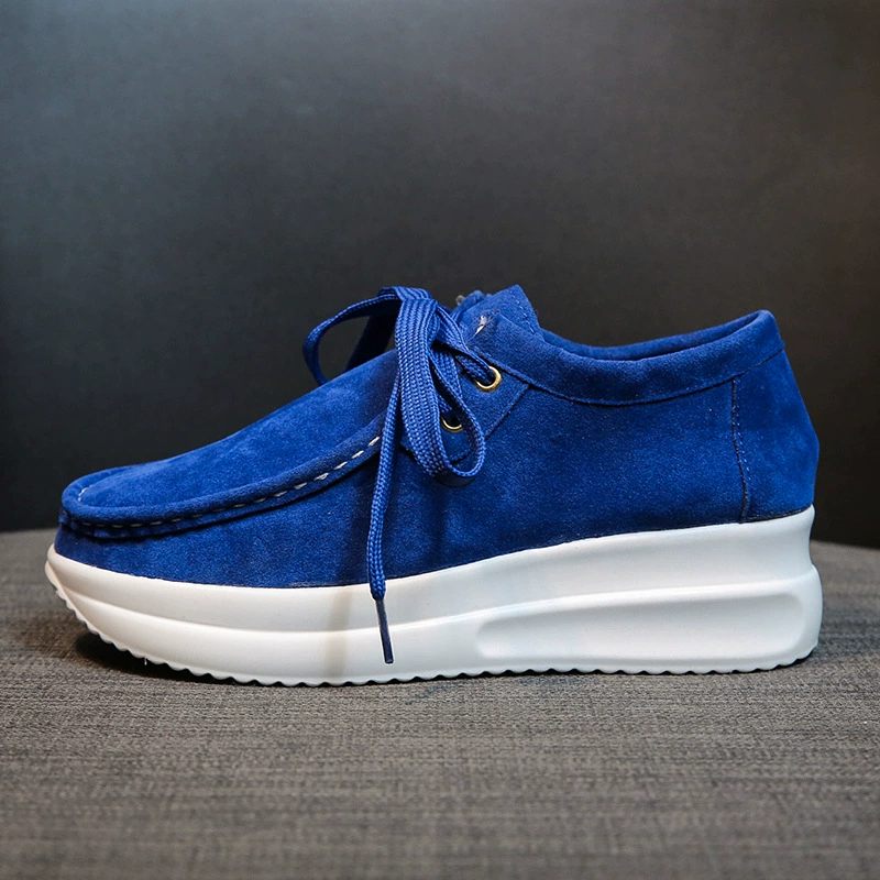 欧美前系带圆头休闲运动鞋女 Womens Sneakers 厚底纯色运动鞋女