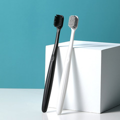 New Japanese black and white spiral bristle toothbrush single pack adult couple household large head toothbrush manufacturer wholesale