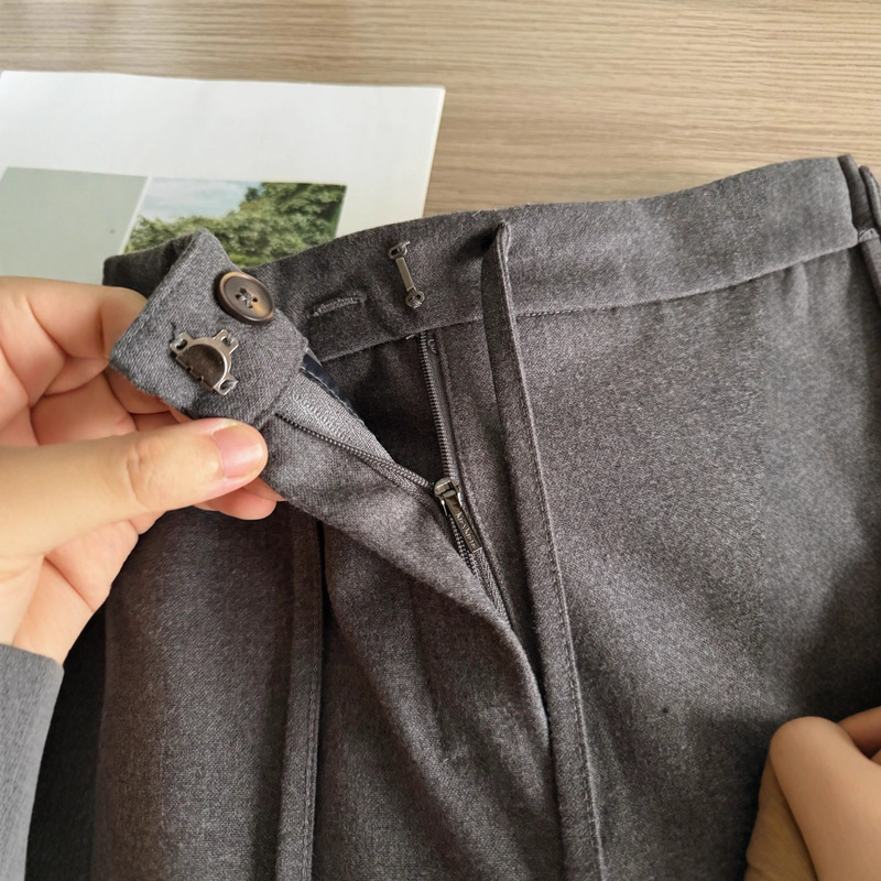 秋冬女装高腰显瘦休闲羊毛长裤舒适通勤直筒阔腿裤jby607065|undefined