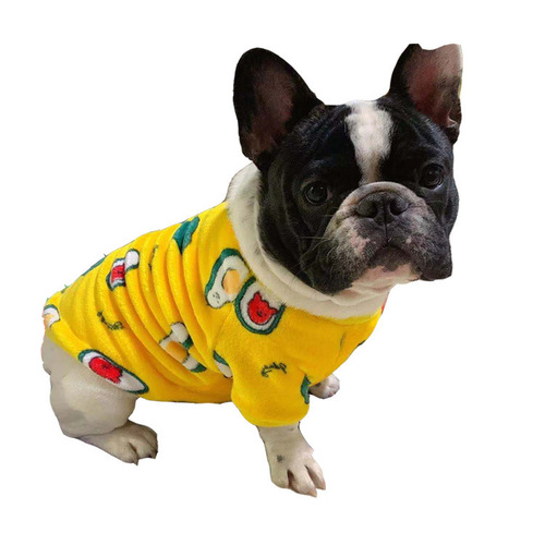 Autumn and winter warm pajamas, coats, small, medium and large French bulldogs, cats and dogs, pet supplies, two-legged clothes