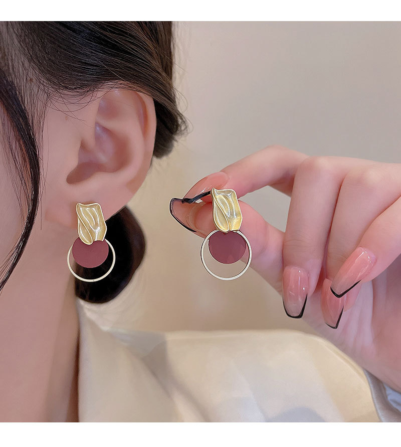 Fashion Round Alloy Plating Women's Drop Earrings 1 Pair display picture 4