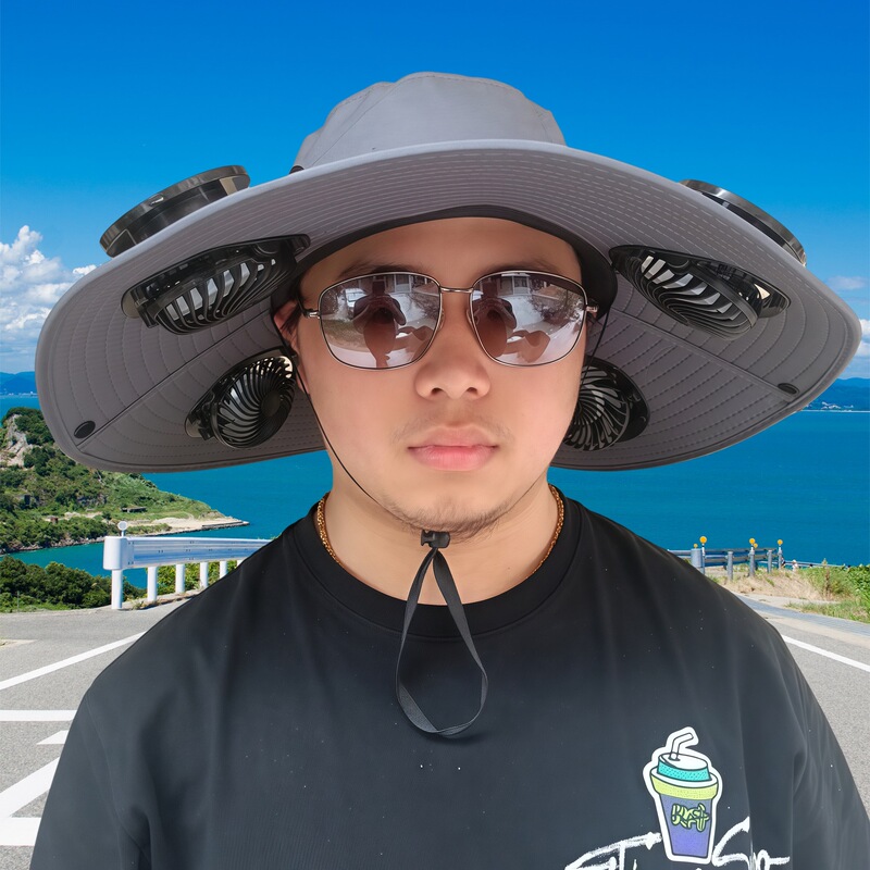 夏ソーラーファンキャップ屋外登山 + USB 充電サンシェード帽子大人の釣り帽子ファン付き日焼け止め帽子|undefined