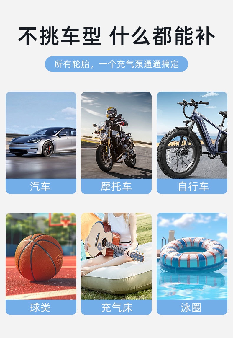 Car-Mounted Wireless Air Pump, Portable Air Pump, Smart Digital Display Electric Inflator, Car-Specific Tire Inflator