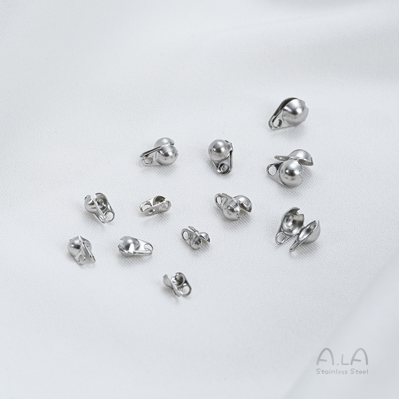 비 페이딩 티타늄 스틸 더블 귀 콩 가방 버클 스테인레스 스틸 사이드 버클 수제 DIY 쥬얼리 마무리 클립 버클 액세서리