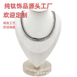 嘻哈风钛钢古巴链几何造型男女通用项链2026春跨境出口定制款