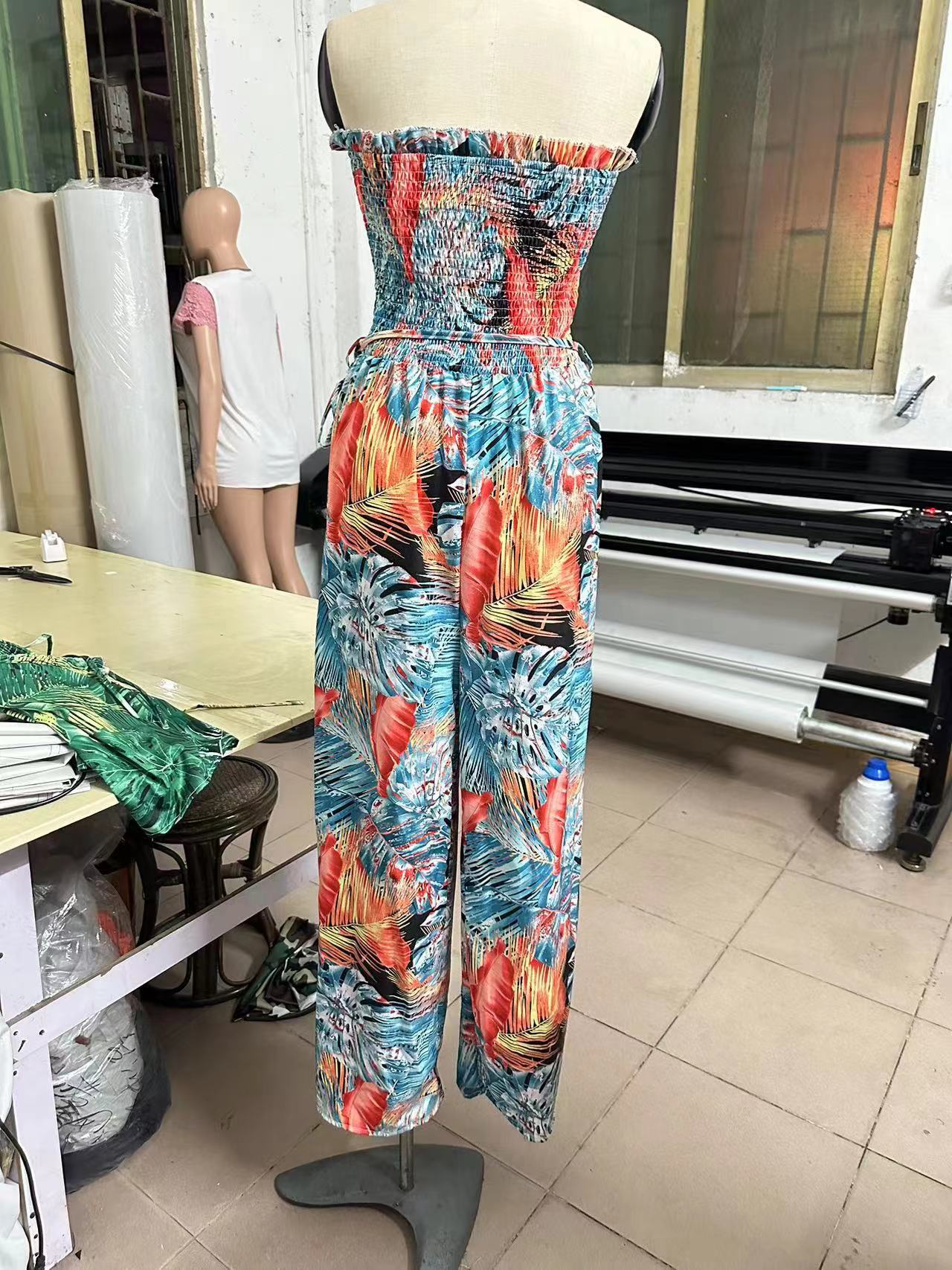 Women's Holiday Daily Vacation Tropical Full Length Printing Jumpsuits display picture 12