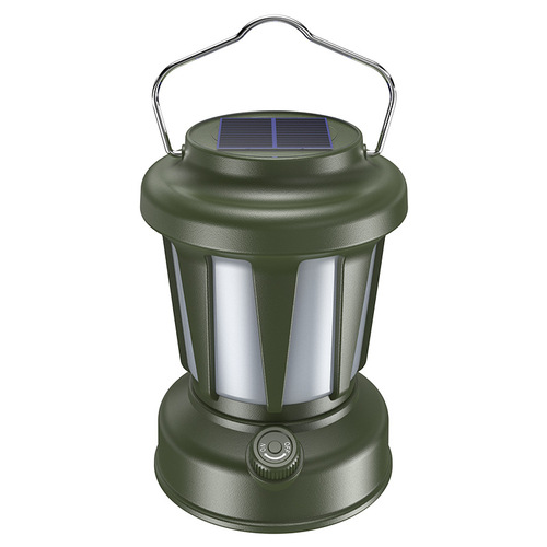 New camping lamp outdoor portable tent lamp courtyard hanging camping lamp solar charging atmosphere lamp household retro