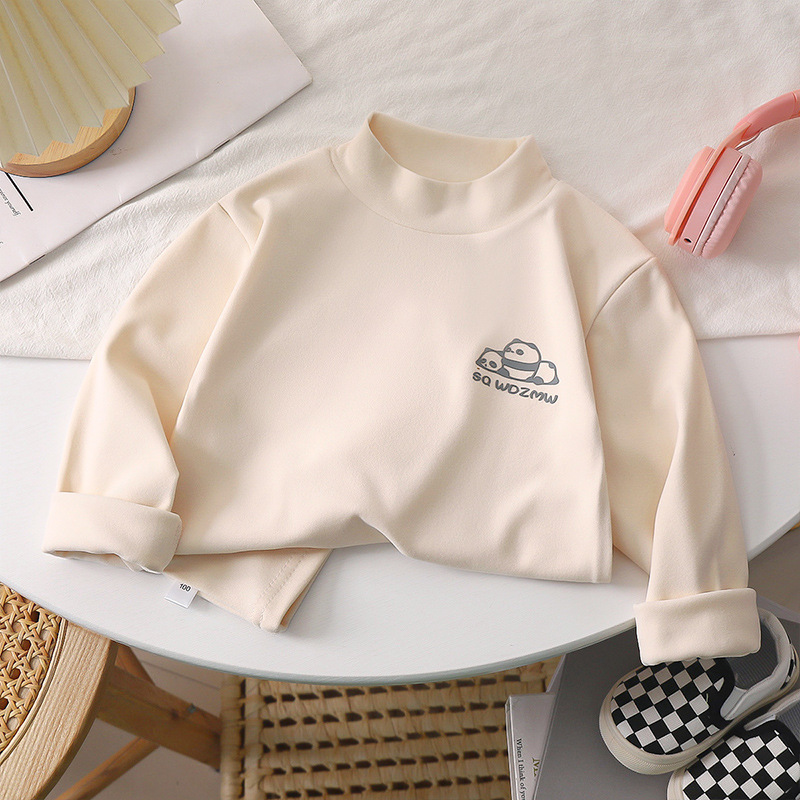 Los niños de media cuello alto de terciopelo camisa de fondo superior de invierno niños y niñas desgaste interior caliente primavera y otoño ropa media y grande ropa interior para niños image 6