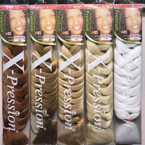 xpression africano negro sucio trenza peluca colorida gran trenza peluca fibra química gran trenza extensión de trenza