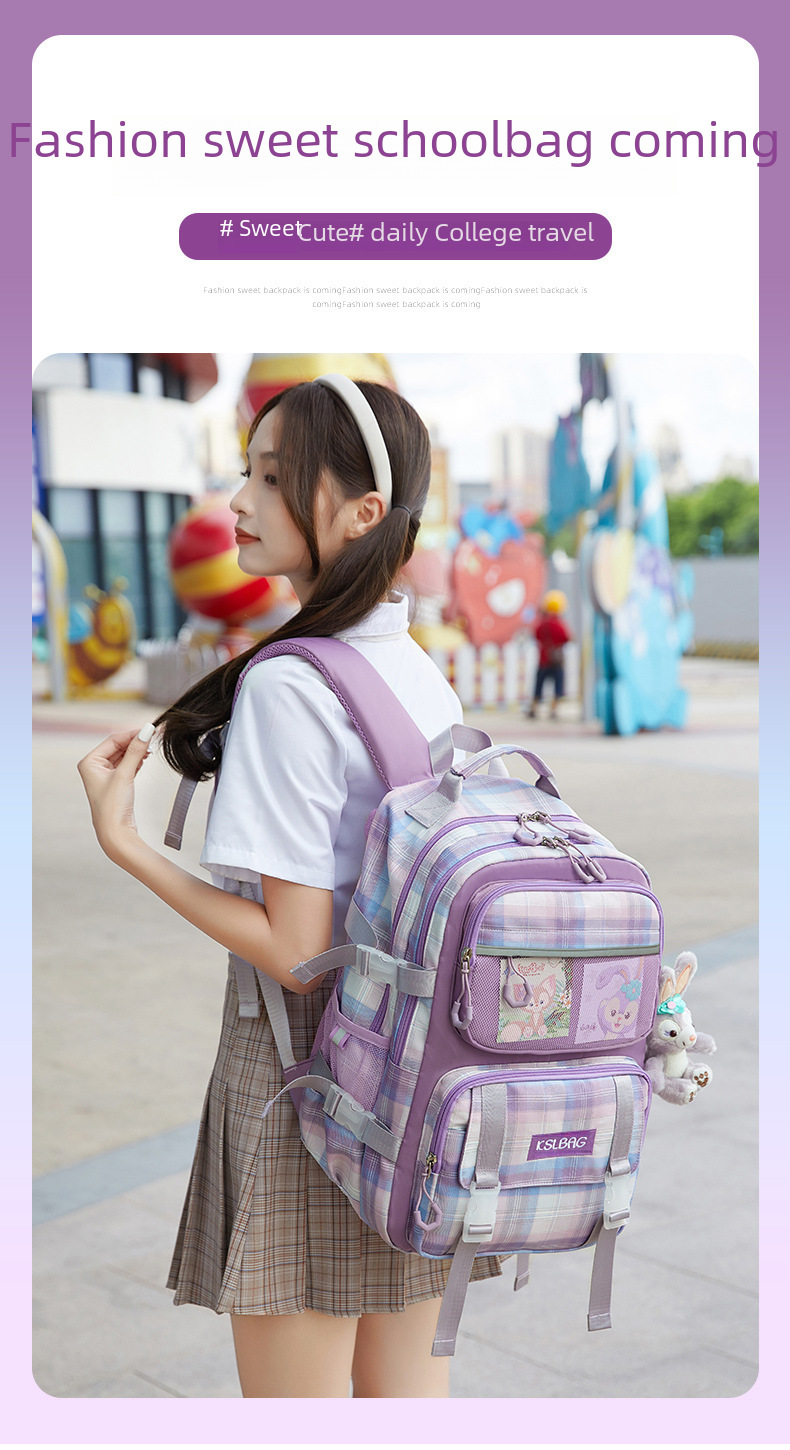 Korean Japanese Girls Junior High School Schoolbag Large Capacity High Quality Junior High School Schoolbag Lightweight Backpack