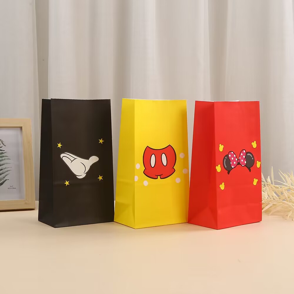 牛皮纸包装袋卡通老鼠手提袋印花动物手提袋批发外卖袋商场购物袋