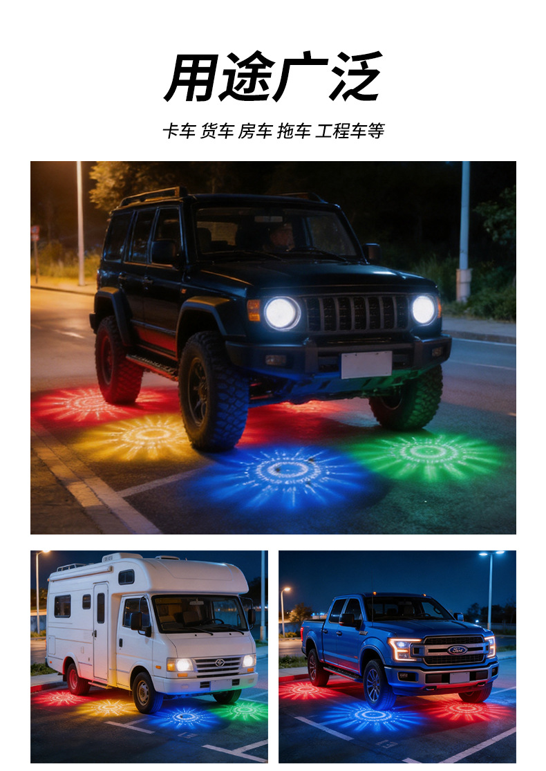 Cross-Border New Model Diamond Watermelon Lamp Glass-Type Plastic Truck Side Light Truck Width Indicator Light Diffused Light Chassis Light