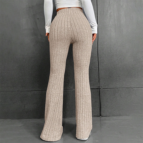 K23PT336 European and American fashion and casual solid color slightly flare high waist trousers women's slim fit and slim  autumn and winter new style