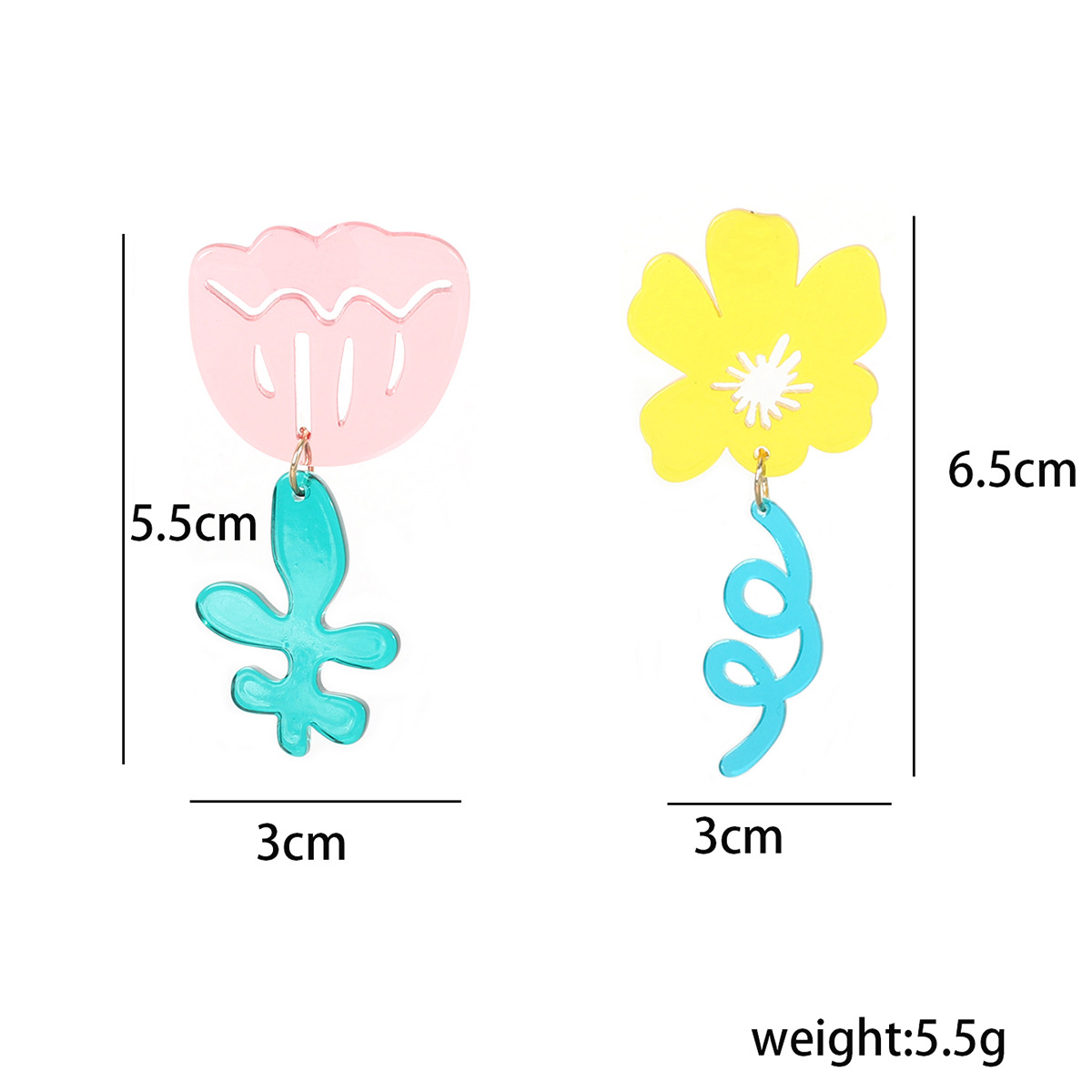 Sweet Simple Style Flower Arylic Drop Earrings display picture 1