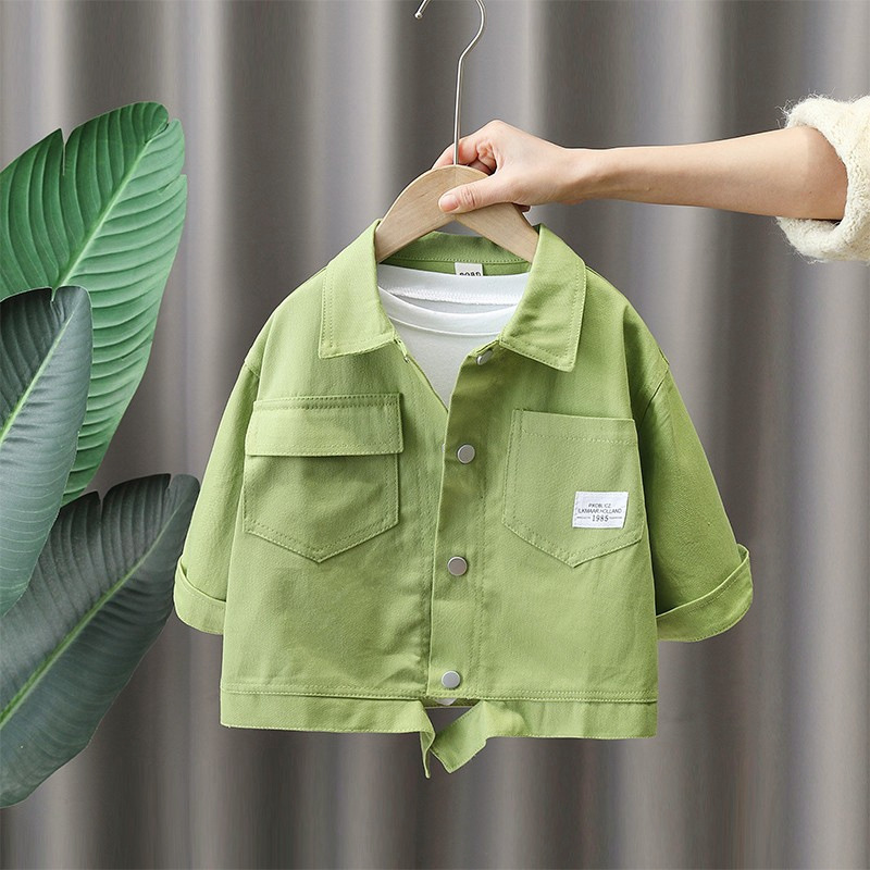 5899 Chaqueta de otoño para niños 2025 Primavera y otoño Nuevo estilo Calle frita Camiseta casual para niños Chaqueta de bebé Moda occidental