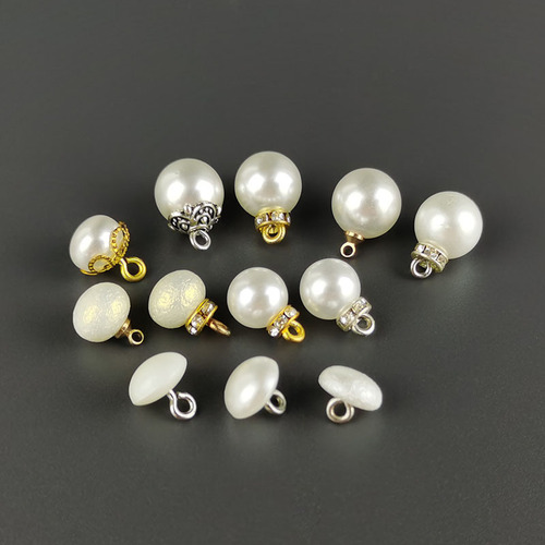 Pearl button round drill button knitted chiffon dress dress decoration accessories children's mushroom buttons