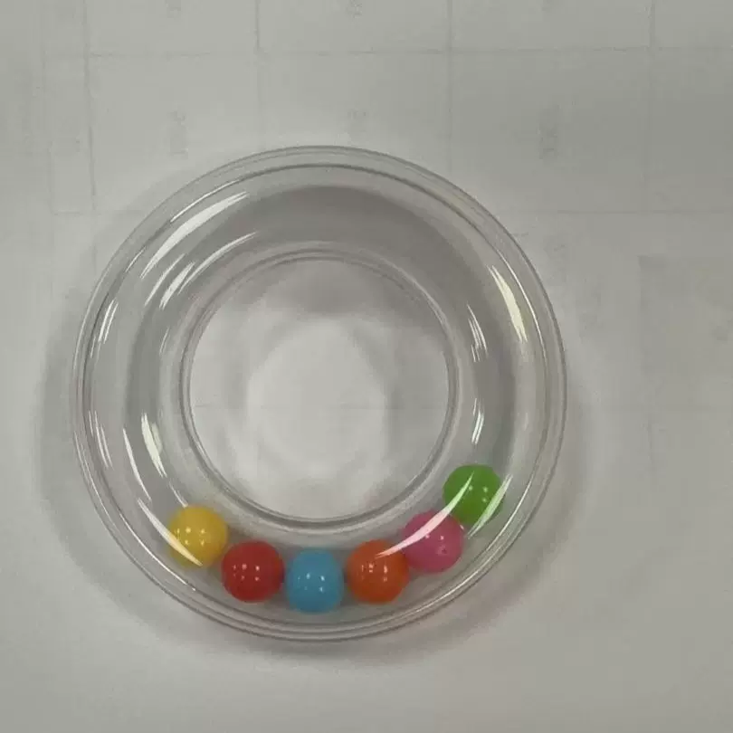 63mm透明圈儿童摇铃婴儿安抚手摇铃铛ABS/PC塑料ABS响铃玩具配件