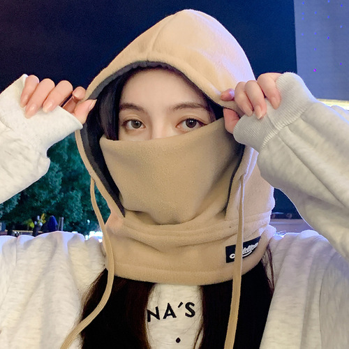 Hat Men's Winter Riding Thickened Warm Face Mask Ear Cover Neck Gaiter Headgear Cycling Anti-Cold Lei Feng Cotton Hat Hiking 