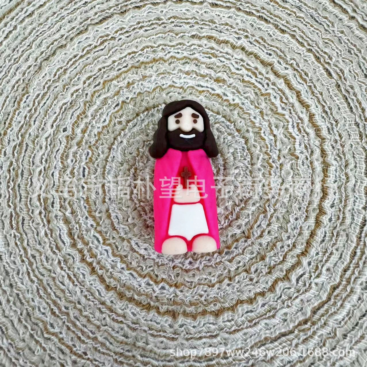 Mini Jesus Figurine PVC, 3D Easter Religious Decoration, Multi-Color Small Statue
