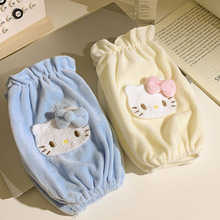 儿童可爱猫咪毛绒袖套女冬防脏套袖长款羽绒服护袖家务羽绒服袖套