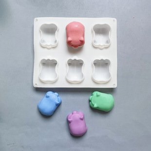 Silicone 6 even Pig jelly pudding soap chocolate cake cake mold Baker 214