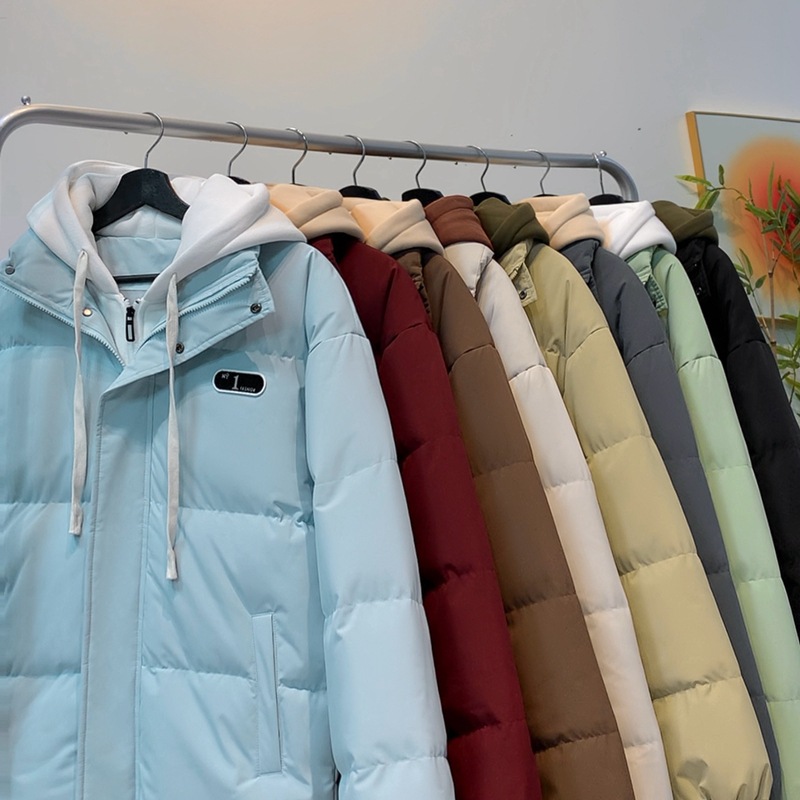 2025新款加厚假两件棉服秋冬季时尚情侣炸街面包服百搭休闲棉衣多