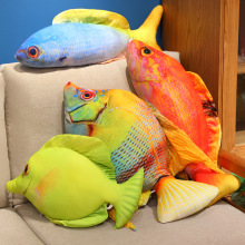 仿真海鱼抱枕仿真食人鱼逗猫公仔毛绒玩具搞笑上班摸鱼玩偶炮弹鱼