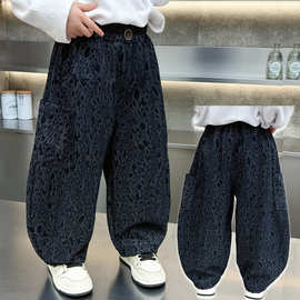 男童冬季加绒裤子2025新款儿童一体绒加厚休闲裤潮男孩韩范秋冬装