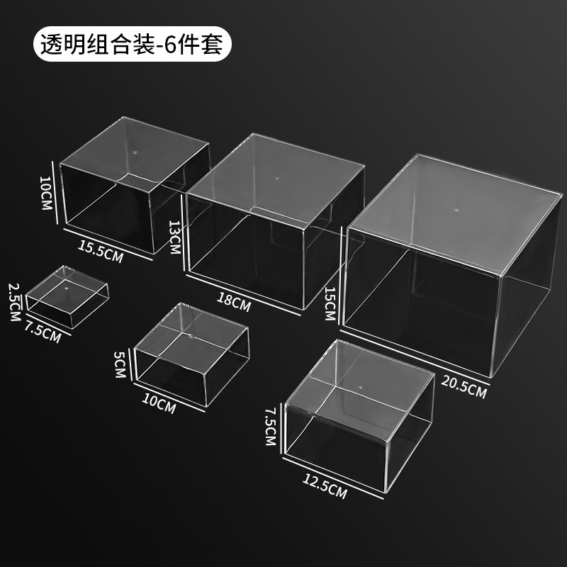 Transparent combination pack-6 piece set