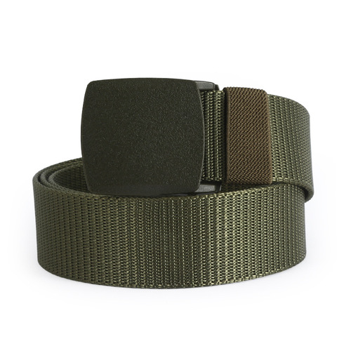 Men's and women's outdoor casual polyester canvas belt plastic rubber buckle fashion belt quick-drying military training tactical belt