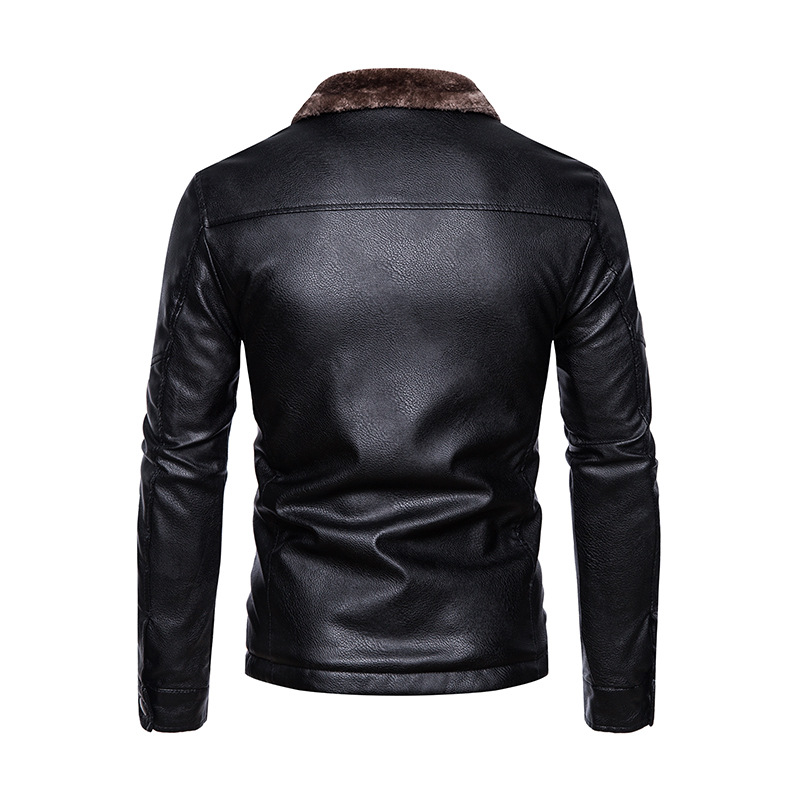 2024 Nuovo Top con Velluto Spesso Autunno/Inverno Giacca da Uomo in Pelle PU Leggera Casual da Lavoro Colletto Quadrato Moda Cento_voghion.com