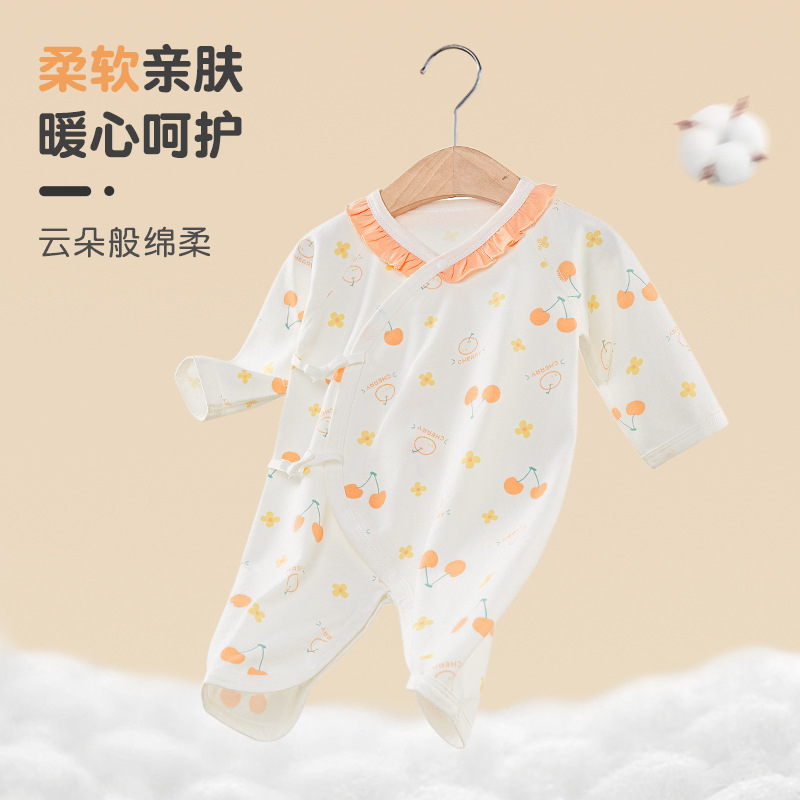 Bebé recién nacido Ropa Primavera, otoño y verano algodón recién nacido monje mariposa mameluco Luna Llena niño otoño ropa bebé mono