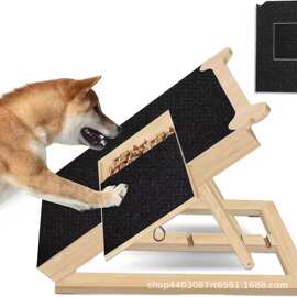 木质狗抓板立式宠物指甲刮板护理板可伸缩宠物隐藏零食盒指甲锉