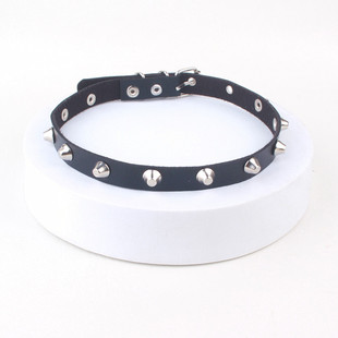 European and American Diablo Gothic Harajuku PU Leather Collar Exaggerated Retro Personalized Metal Rivet Punk Collar Female