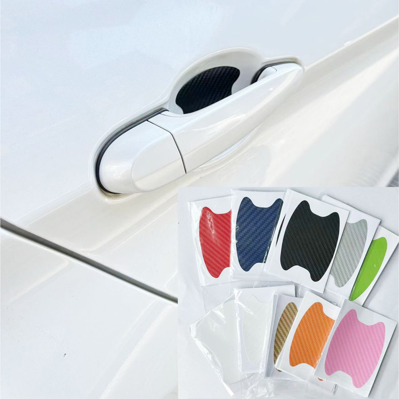 Protectores de manijas para autos – vinilo adhesivo de fibra de carbono, antiarañazos, película protectora universal