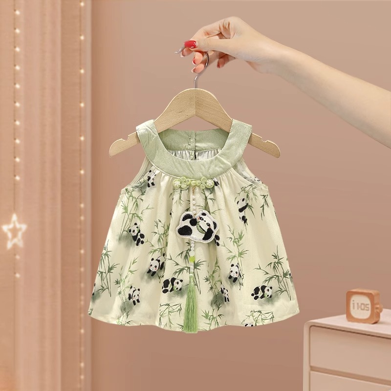 Ensemble deux pièces pour bébé fille d'été 2024, nouveau short camisole de style chinois à col suspendu_voghion.com