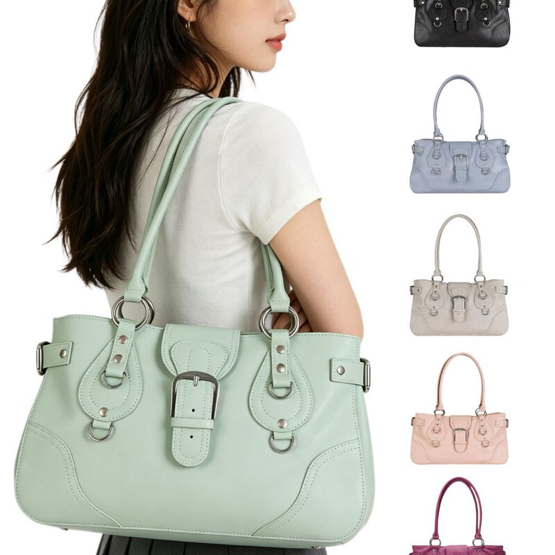 Korean cross-border DIMANCHE niche 2026 new vintage versatile biker bag for women, American-style handbag and shoulder bag
