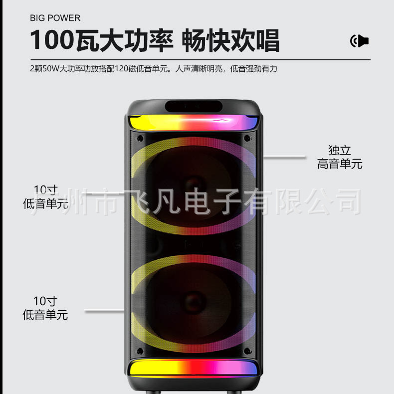 RX-P10X203新製品ダブル10インチ屋外室内ハイパワーbluetoothスピーカーDSPサラウンドスピーカー|undefined