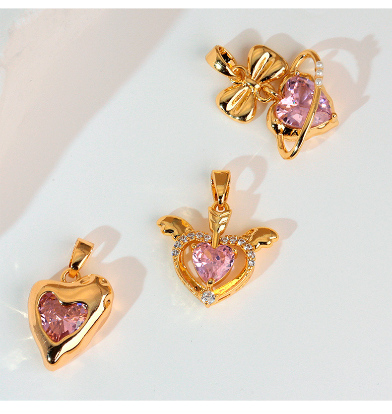 3g Weight Pendant Jewelry Making Type 16*23mm Jewelry Making Size DIY Jewelry Accessories Classification 1 Piece Quantity Copper Material Heart Shape, Bow Knot, Lock Pattern All Seasons Season Polished Finish Plating Design Elegant, Sweet, Classic Style Style 1 Piece 16*23mm Copper Heart Shape Bow Knot Lock Polished Pendant DIY Jewelry Accessories 3
