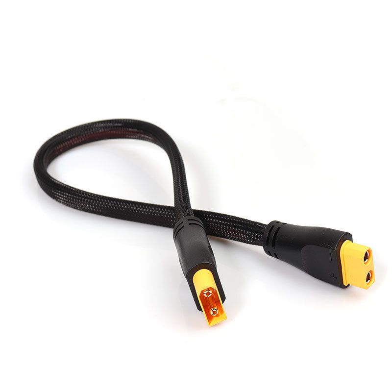 Electric Vehicle Xt90 High-Power Conversion Connector 8Awg 9Awg with Flame-Retardant Mesh Integrated Male-Female Extension Cable