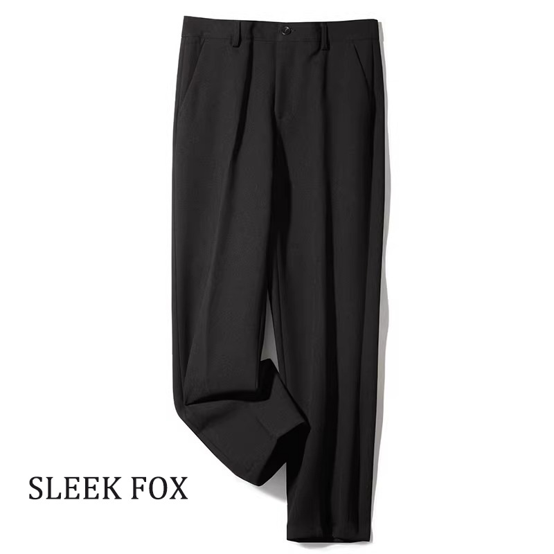 Summer Draped Thin Suit Men Loose Straight Ice Silk Trousers Plus Size Casual Light Luxury Dress Pants_mkmklike.com