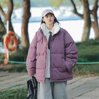 跨境秋冬季棉服外套男女同款2024新款羽绒棉服加绒加厚面包服外套